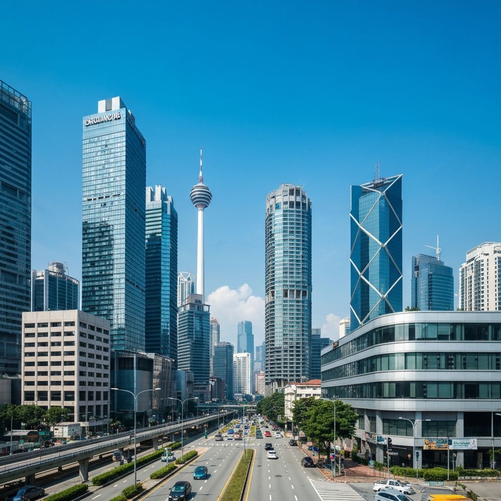 Modern Kuala Lumpur business district with Exchange 106 TRX tower